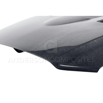 Anderson Composites 10-14 Mustang GT500 & 13-14 Mustang Carbon Fiber Heat Extractor Hood - AC-HD1011FDMU-SS