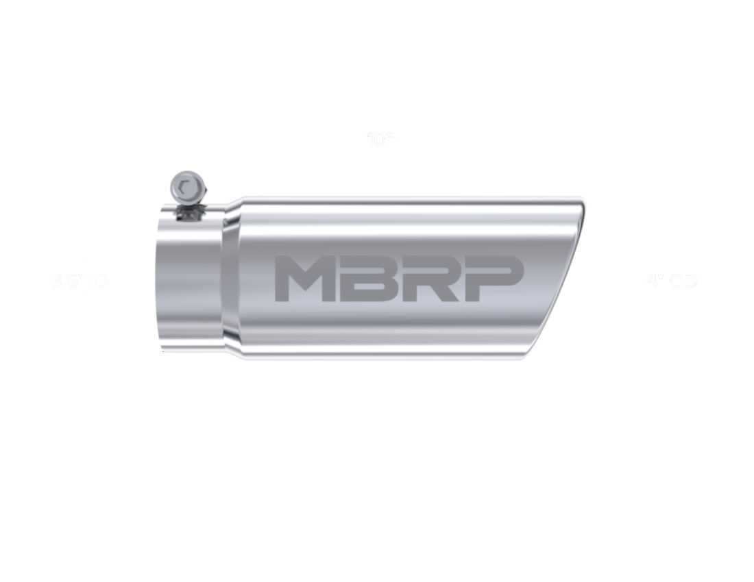 MBRP Universal Tip 4in O.D. Angled Rolled End 3 inlet 10 length - T5112 MBRP