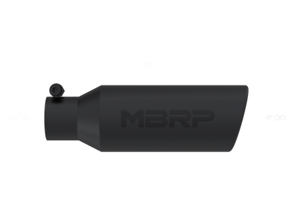 MBRP Universal Tip 4in O.D. Angled Rolled End 2.5in inlet 12in length Black - T5150BLK MBRP