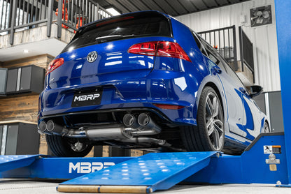 MBRP 3" Cat-Back 2015-2019 VW Golf R MK7/MK7.5, Active Quad Rear Exit, T304 Stainless Steel, w/ Carbon Fiber Tips MBRP