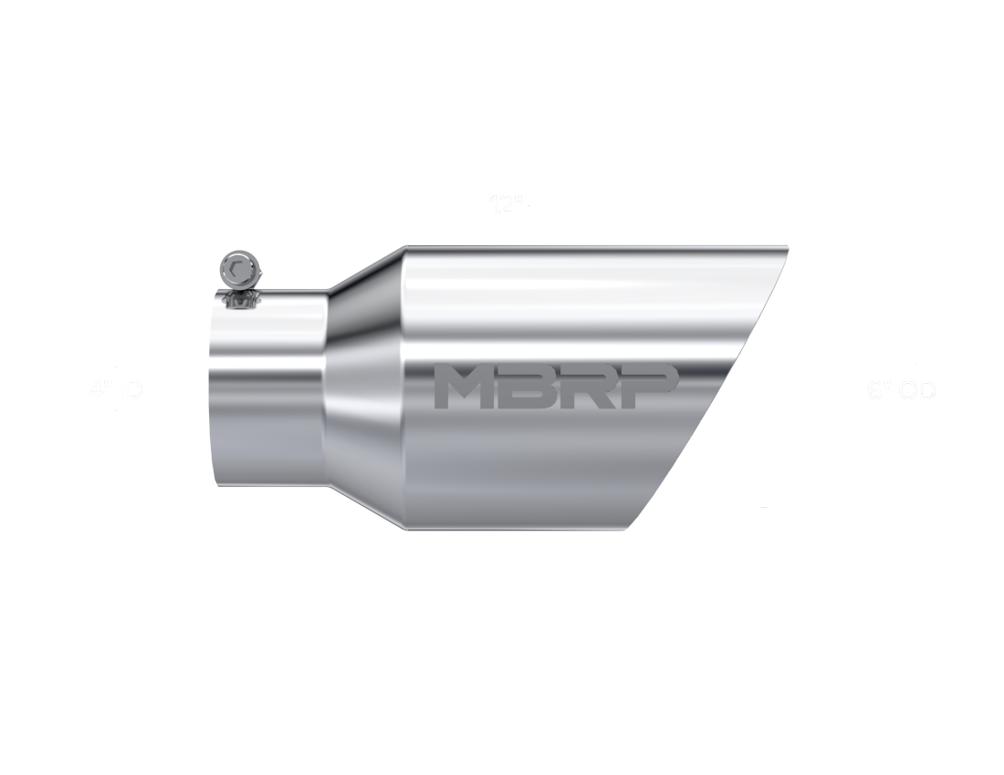 MBRP Universal Tip 6 O.D. Dual Wall Angled 4 inlet 12 length - T5072