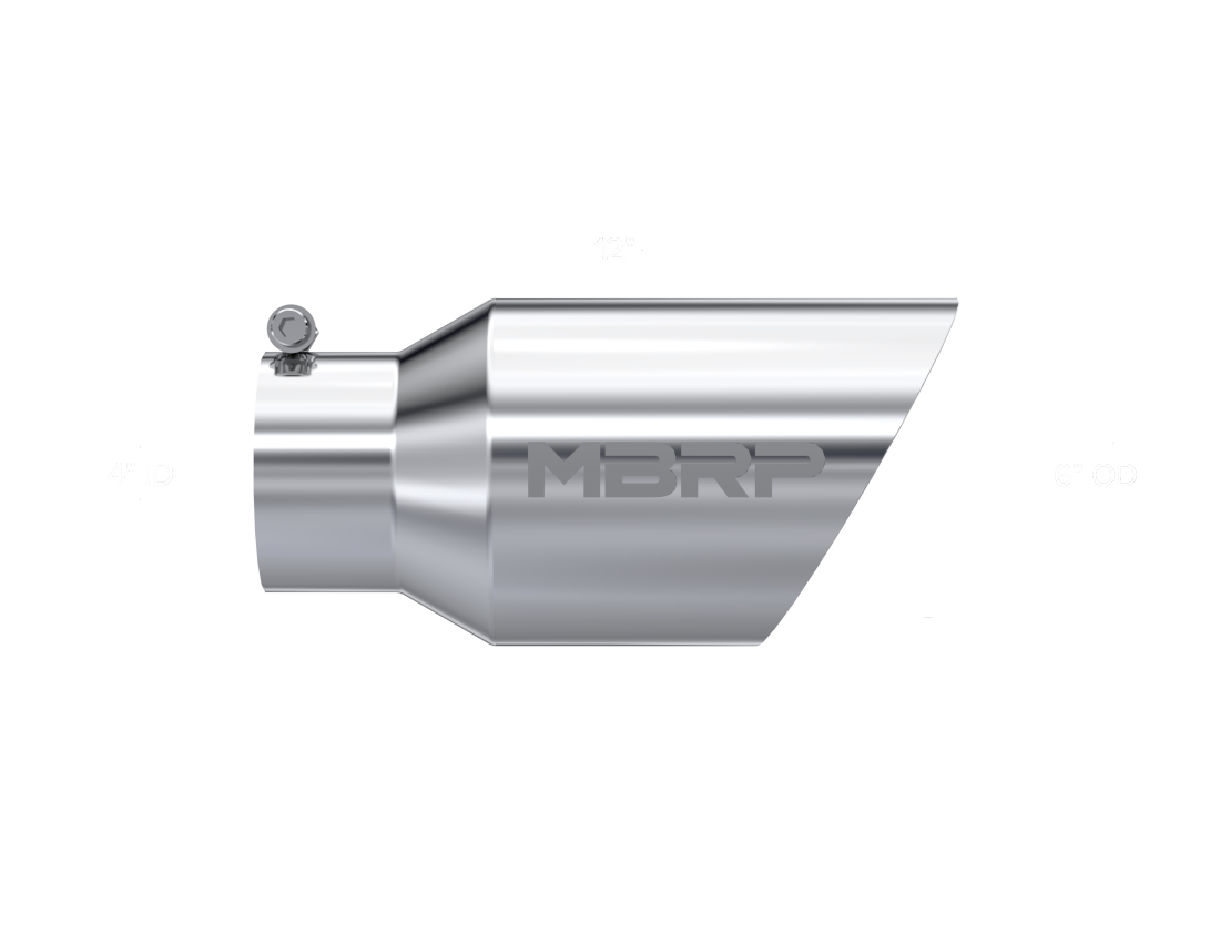 MBRP Universal Tip 6 O.D. Dual Wall Angled 4 inlet 12 length - T5072 MBRP