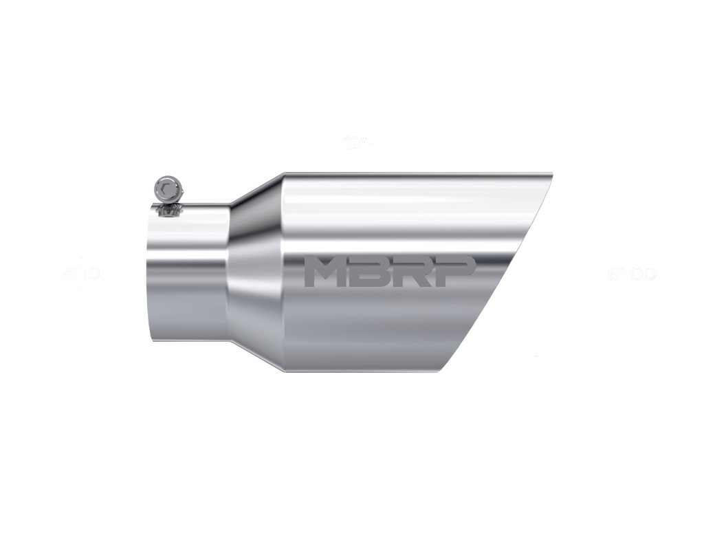 MBRP Universal Tip 6 O.D. Dual Wall Angled 4 inlet 12 length - T5072