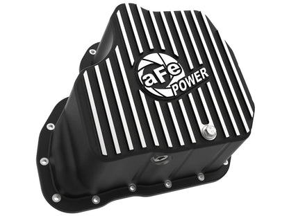 aFe 2011-2016 Chevy Silverado / GMC Sierra 2500HD-3500HD Power Pro Series Engine Oil Pan Black w/ Machined Fins - 46-71080B