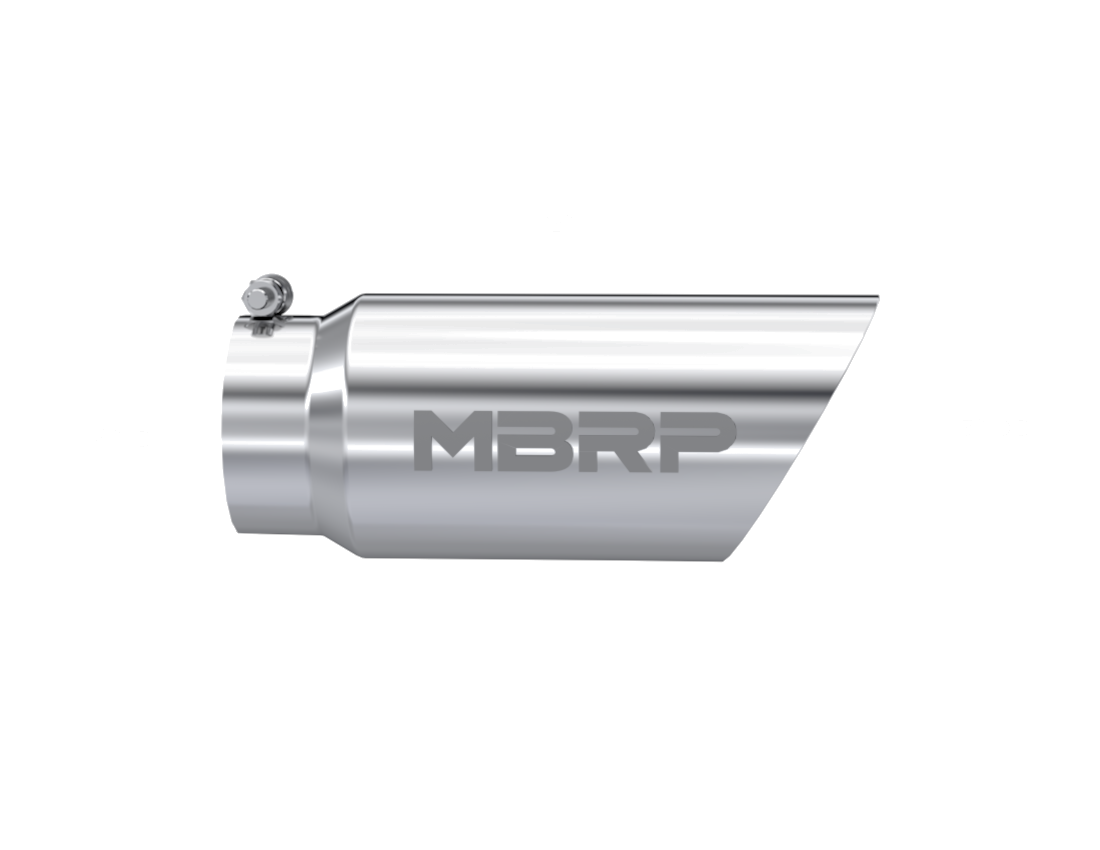 MBRP Tip, 5" O.D. Dual Wall Angled 4" inlet 12" length, T304 - T5053 MBRP