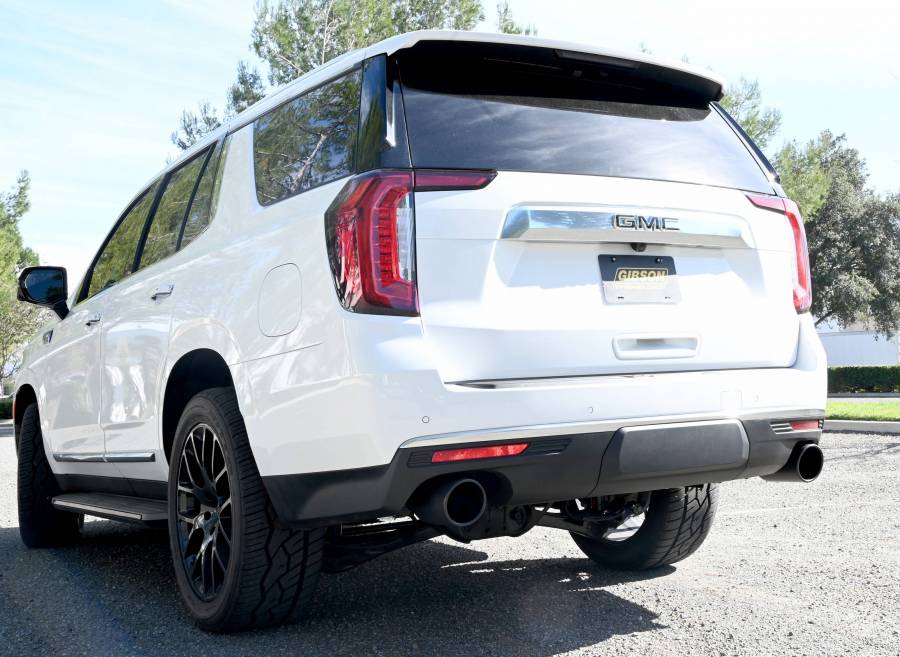 Gibson 21-23 YUKON DENALI, TAHOE 6.2L ,2.5in BLACK ELITE DUAL SPLIT EXHAUST, STAINLESS - 65715B