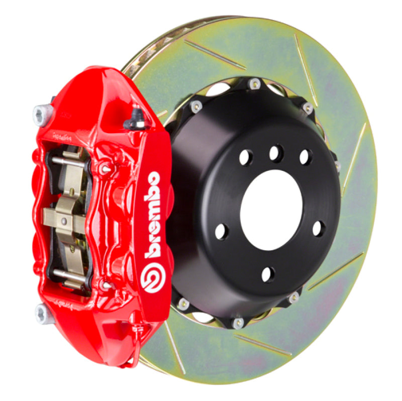Brembo 01-04 996 C4S Rear GT BBK 4 Piston Cast 380x28 2pc Rotor Slotted Type1-Red Brembo