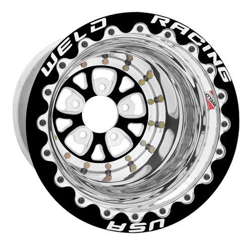 Weld V-Series 15x15 / 5x4.5 BP / 5in. BS Black Wheel - Black Single Beadlock