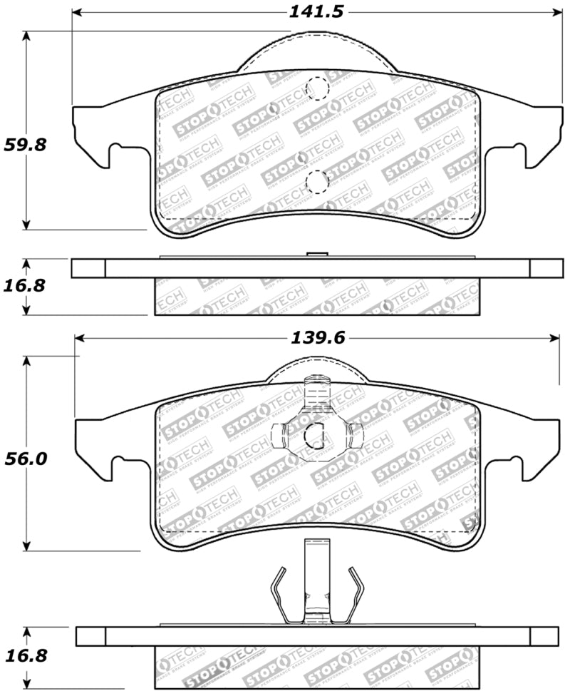 StopTech Sport Brake Pads w/Shims and Hardware