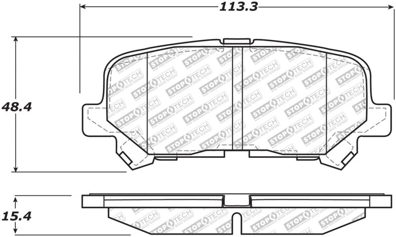 StopTech Street Disc Rear Brake Pads - 305.12810 Stoptech