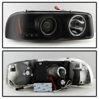 Spyder GMC Sierra 1500/2500 99-06 Projector Headlights CCFL Halo LED Blk Smke PRO-YD-CDE00-CCFL-BSM SPYDER