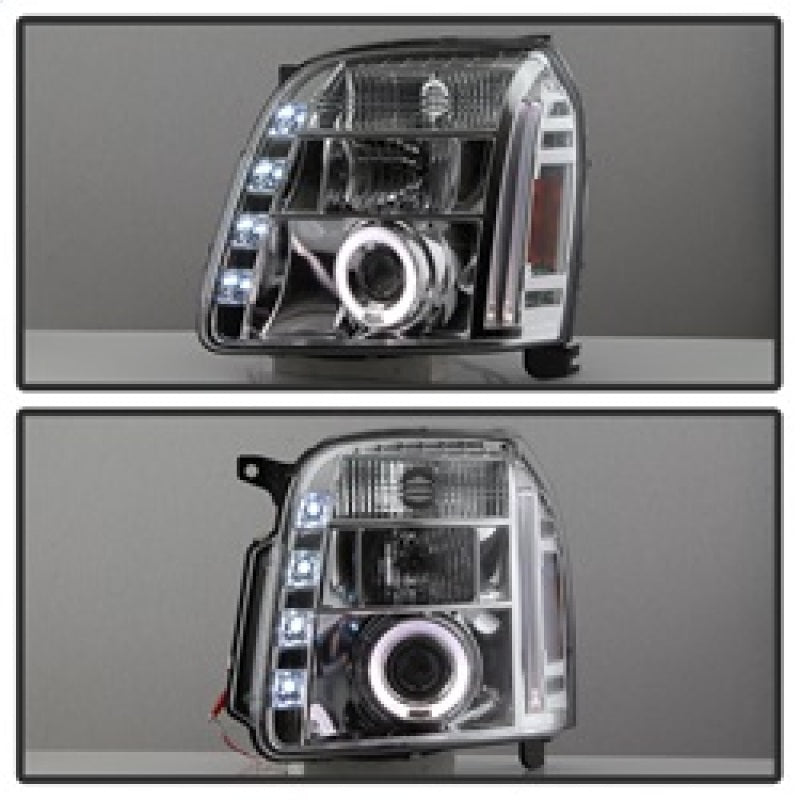 Spyder GMC Yukon 07-14/GMC Yukon XL 07-14 Projector Headlights LED Halo LED Chrome PRO-YD-GY07-HL-C SPYDER