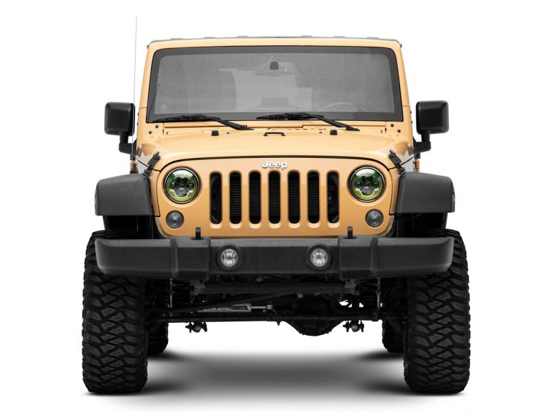 Raxiom 07-18 Jeep Wrangler JK 7-In LED Headlights Green Housing- Clear Lens