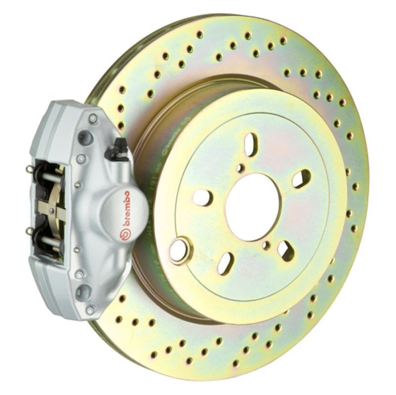 Brembo 99-05 323i/325i/328i (Excl. xDrive) Rr GT BBK 2Pist Cast 2pc 294x19 1pc Rotor Drilled-Silver Brembo