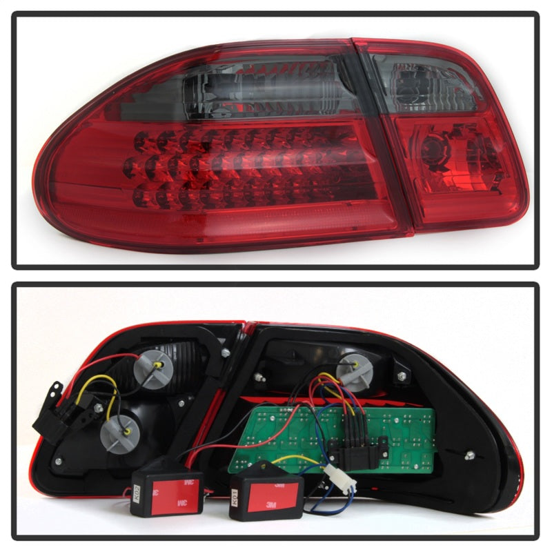 Xtune Mercedes Benz W210 E-Class 96-02 LED Tail Lights Red Smoke ALT-CL-MBW210-LED-RSM SPYDER