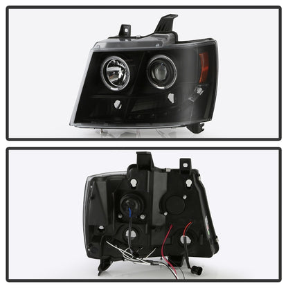 Spyder Chevy Suburban 1500 07-14 Projector Headlights LED Halo LED All Black PRO-YD-CSUB07-HL-BKV2 SPYDER