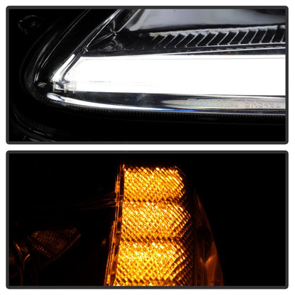 Spyder 05-13 Chevy Corvette C6 Projector Headlights Seq LED Turn Signal w/SB DRL Parking Light SPYDER