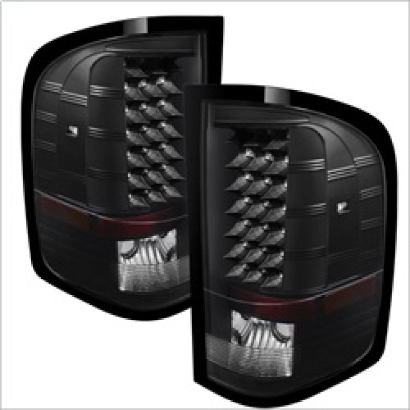 Xtune Chevy Silverado 07-13 LED Tail Lights Black ALT-JH-CS07-LED-BK SPYDER