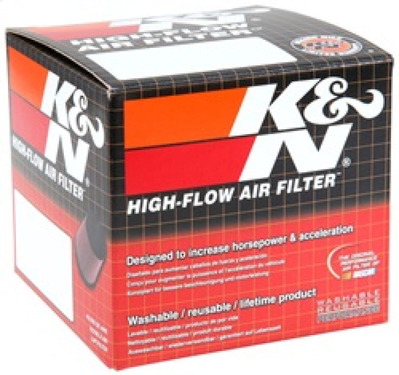 K&N Uni Chrome Oval Tapered Filter 2.125in FlgID x 4inB OL x 3inB OW x 3inT OL x 2inT OW x 2.75in H K&N Engineering