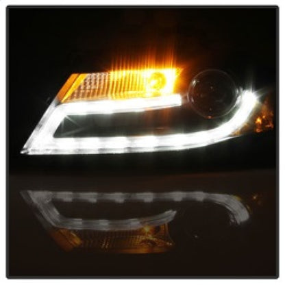 Spyder Audi A4 09-12 Projector Headlights Xenon/HID Model Only - DRL LED Blk PRO-YD-AA408-HID-DRL-BK SPYDER