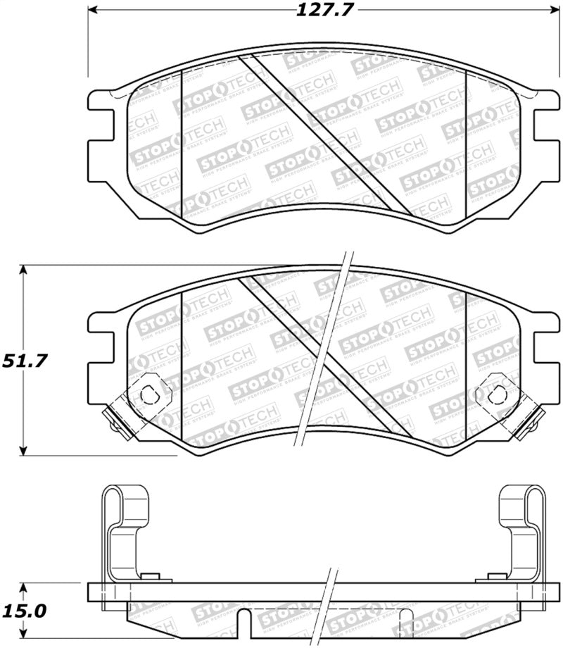 StopTech Premium Ceramic Front Brake Pads - 308.05490 Stoptech