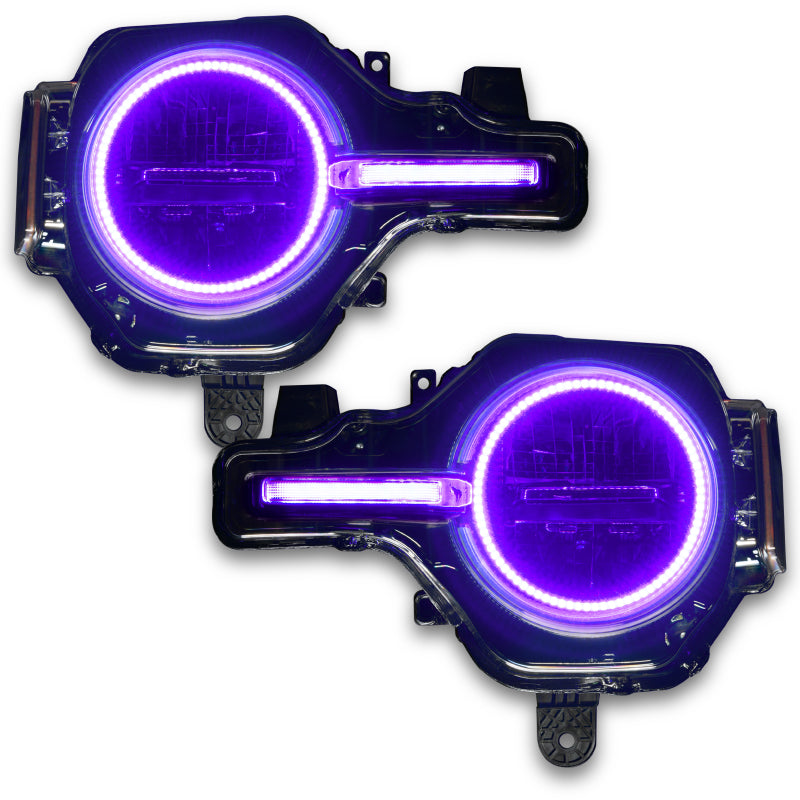 Oracle 21-22 Ford Bronco Headlight Halo Kit w/DRL Bar - Base Headlights ColorSHIFT -w/RF Controller ORACLE Lighting