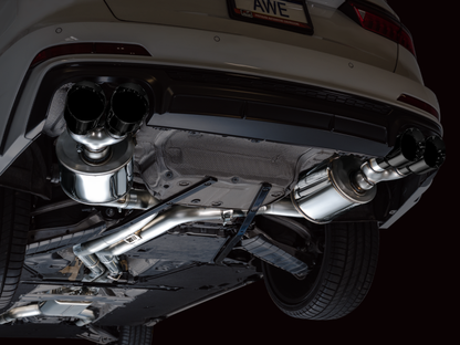 AWE Tuning 19-23 Audi C8 S6/S7 2.9T V6 AWD Touring Edition Exhaust - Diamond Black Tips AWE Tuning