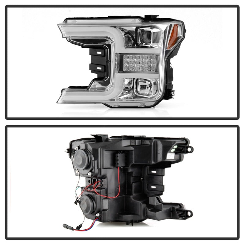 Spyder Signature Ford F150 18-19 (Halogen Model) Proj. Headlights - Chrome (PRO-YD-FF15018-LBSEQ-C) SPYDER