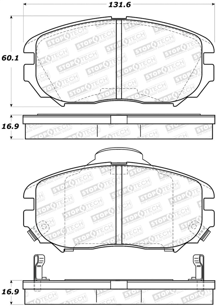 StopTech Premium Ceramic Brake Pads - 308.11250