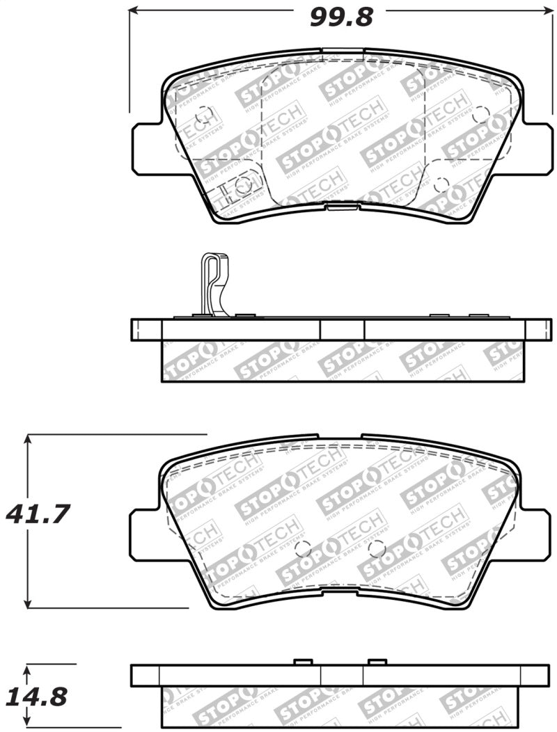 StopTech Street Disc Rear Brake Pads - 305.14450 Stoptech