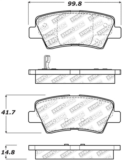 StopTech Street Disc Rear Brake Pads - 305.14450 Stoptech