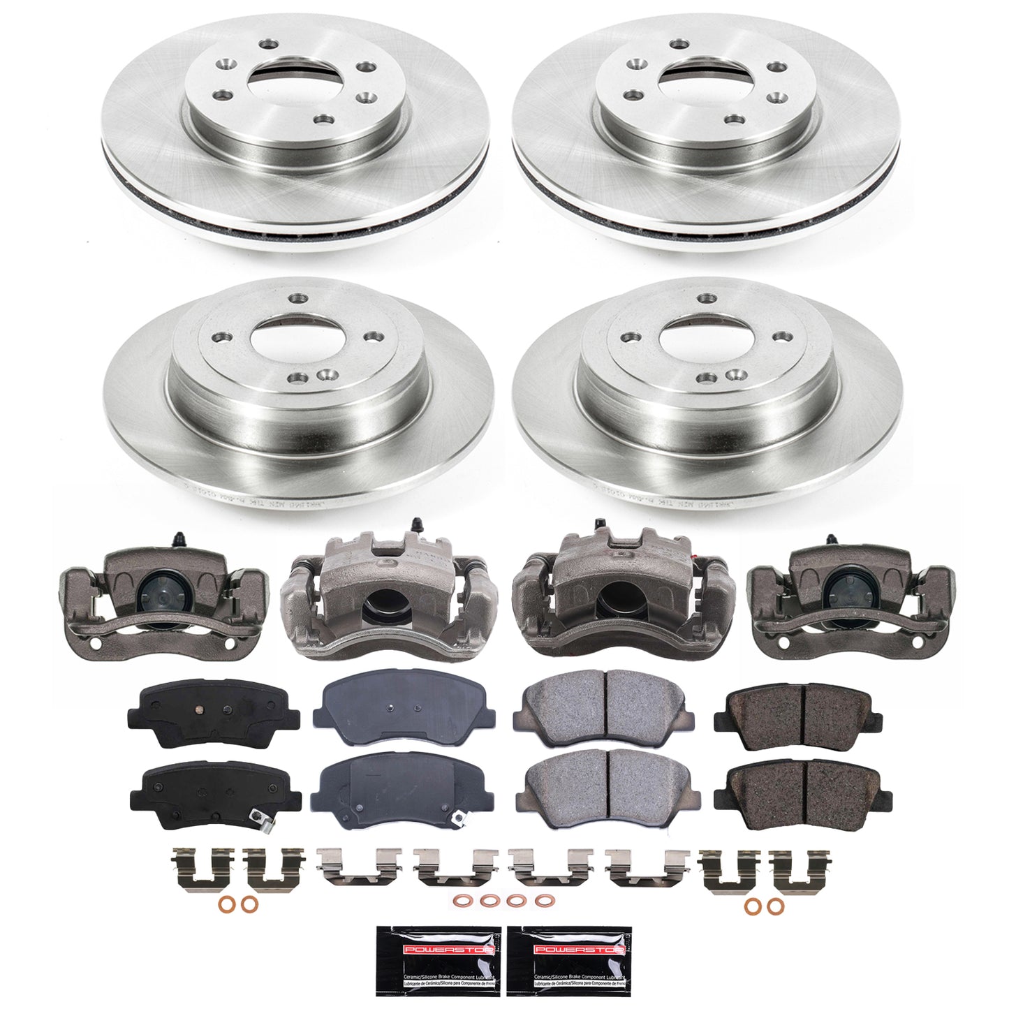 Power Stop 12-17 Kia Rio Front and Rear Autospecialty Kit w/Calipers