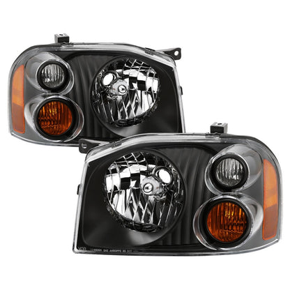 xTune 01-04 Nissan Frontier OEM Headlights - Black (HD-JH-NF01-AM-BK) SPYDER