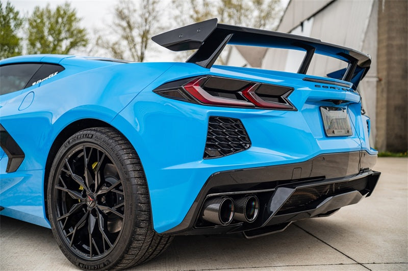 Corsa 3.0 in Cat-Back 4.5 in Carbon Fiber Tips | 2020-23 Corvette C8 (w/ Factory NPP) Black PVD TipsD Tips