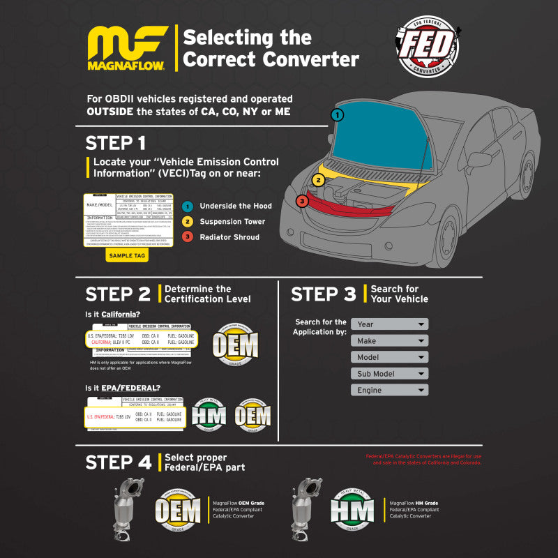 MagnaFlow Catalytic Converter DF 98-00 Nissan Frontier 2.4L Rear