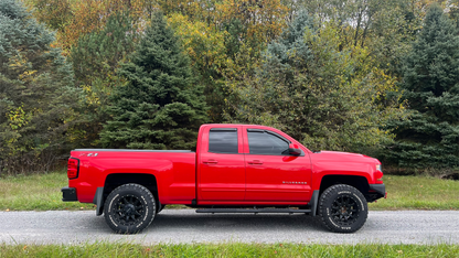 Fishbone Offroad 07-18 Chevrolet Silverado 1500/2500/3500 Double Cab Oval Side Steps -Black Textured Fishbone Offroad