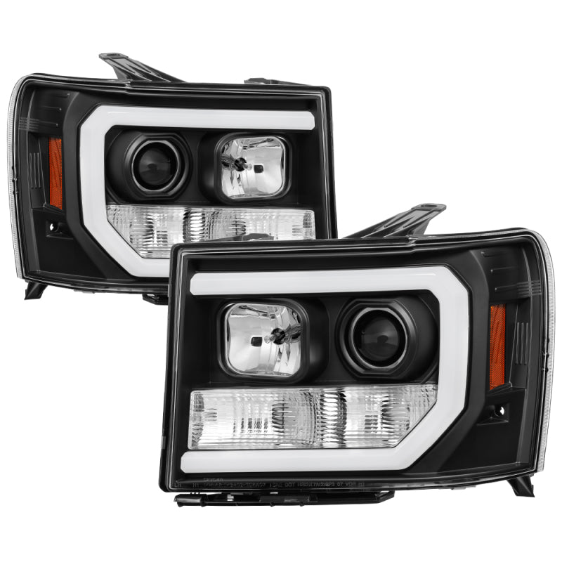 Spyder GMC Sierra 1500/2500/3500 07-13 V2 Projector Headlights- Black PRO-YD-GS07V2-LBDRL-BK SPYDER