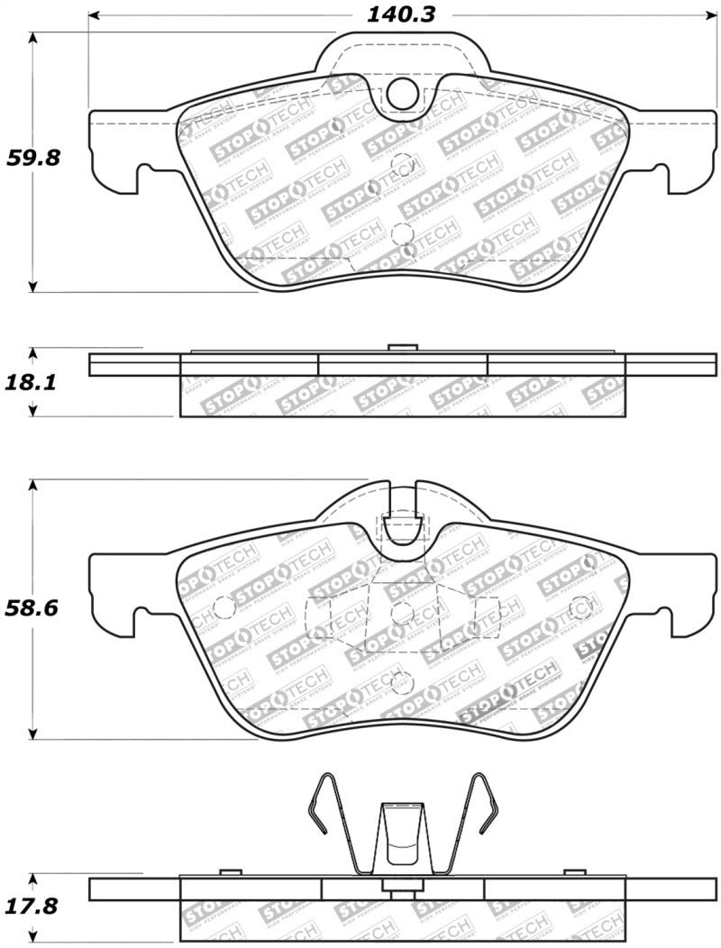 StopTech Premium Ceramic Front Brake Pads - 308.09390 Stoptech