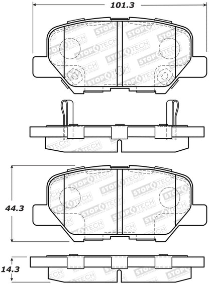 StopTech Premium Ceramic Front Brake Pads - 308.16791 Stoptech