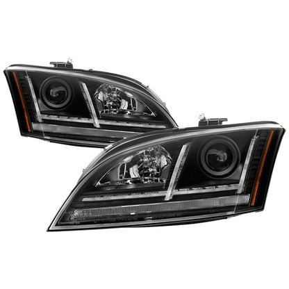 Spyder 08-15 Audi TT Halogen Projector Headlights w/Seq Turn Signal - Black (PRO-YD-ATT08-BK) SPYDER
