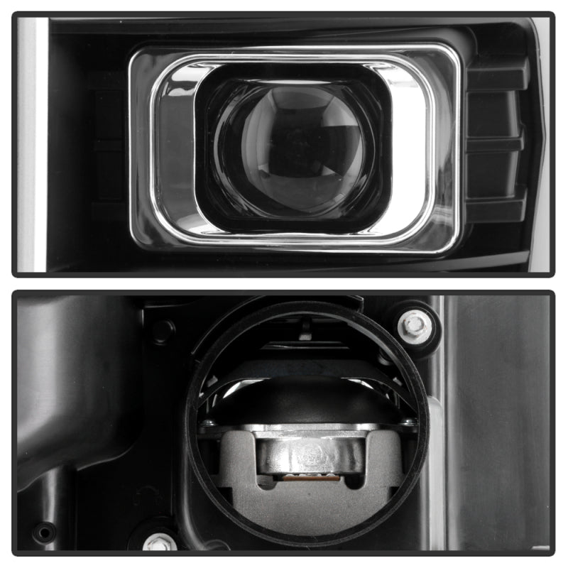 Spyder Ford F250/350/450 11-16 V2 High-Power LED Headlights-White Light Bar-Black PRO-YD-FS11V2PL-BK SPYDER