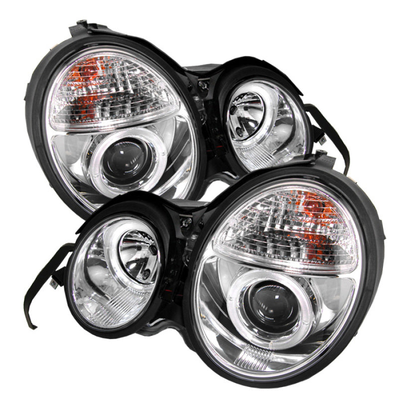 Spyder Mercedes Benz E-Class 95-99 Projector Headlights LED Halo Chrm PRO-YD-MBW21095-HL-C SPYDER