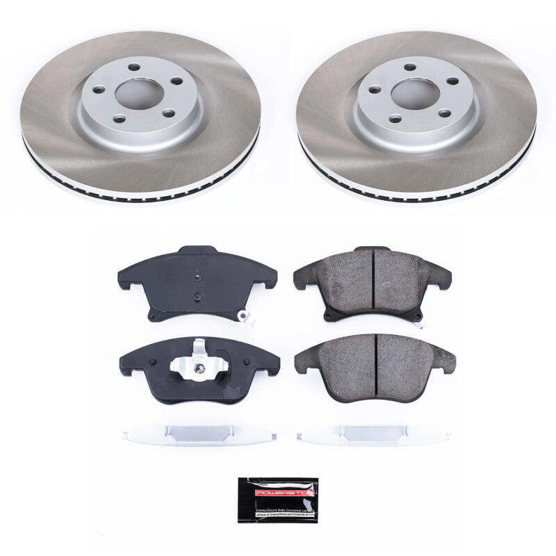 Power Stop 17-20 Lincoln MKZ Front Semi-Coated Rotor Kit PowerStop