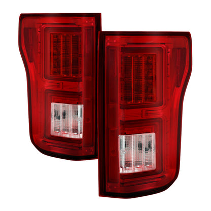 Spyder Ford F150 2015-2017 Light Bar LED Tail Lights - Red Clear ALT-YD-FF15015-LBLED-RC SPYDER