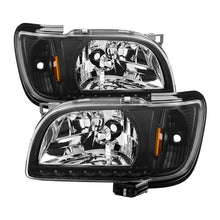 Load image into Gallery viewer, Xtune Toyota Tacoma 01-04 1 Piece w/ Black Trim Crystal Headlights Black HD-ON-TT01-1PC-LED-BK SPYDER