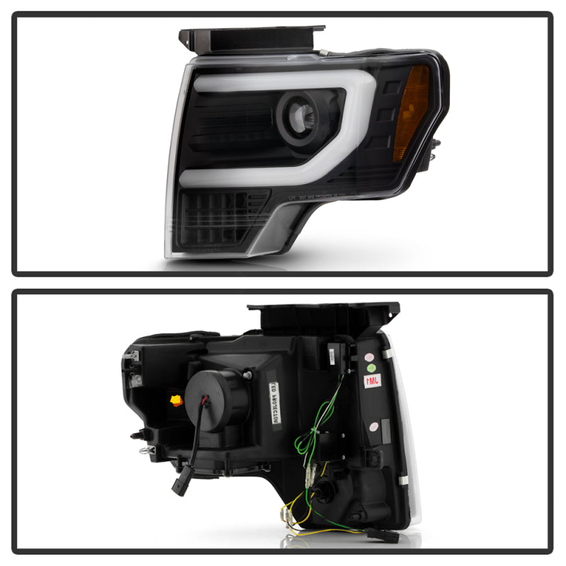 Spyder Ford F150 13-14 Xenon Model Only Light Bar Projector Headlights Blk PRO-YD-FF15013PL-SEQ-BK SPYDER
