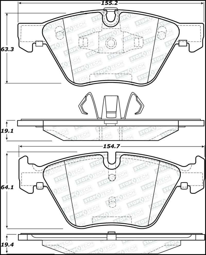 StopTech Premium Ceramic Brake Pads - 308.10612 Stoptech