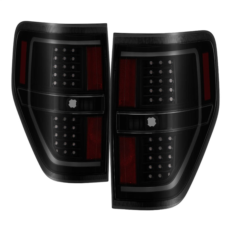 xTune 09-14 Ford F-150 Light Bar LED Tail Lights - Black Smoke (ALT-JH-FF15009-LBLED-BSM) SPYDER