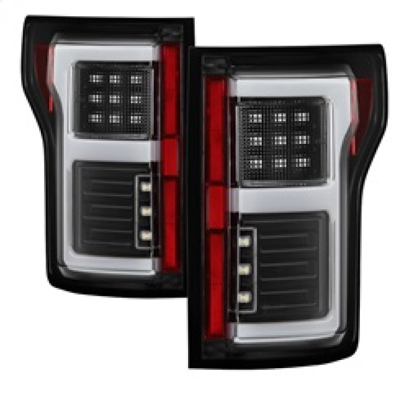 Spyder 15-18 Ford F-150 Light Bar LED Tail Lights (w/Blind Spot) - Black (ALT-YD-FF15015BS-LBLED-BK) SPYDER