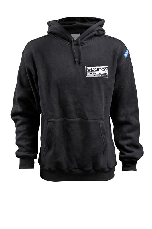 Sparco Swtshrt Hooded Heritage Blk Xs